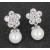 Pearl Flower Earrings: Clip On