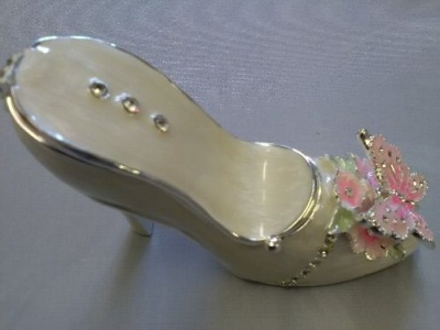 Cinderella Shoe Jewellery Ring Holder Trinket Box