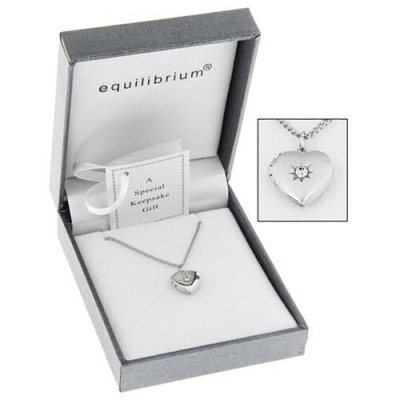 Silver Plated Heart Locket Necklace by equilibrium