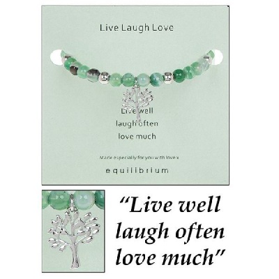 equilibrium Bangle Bracelet Natural Quartz  ''Live, Laugh, Love''
