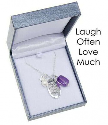 equilibrium Necklace Oval Laugh Often Love Much