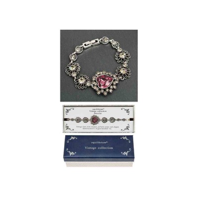 equilibrium Vintage Collection Amethyst Purple Heart Bracelet