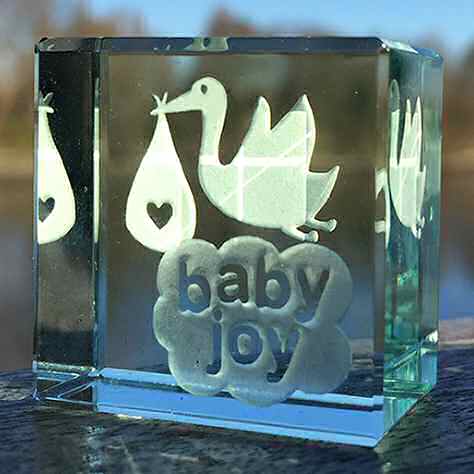 Baby Joy Stork Unisex Keepsake to treasure for Boy or Girl by Spaceform