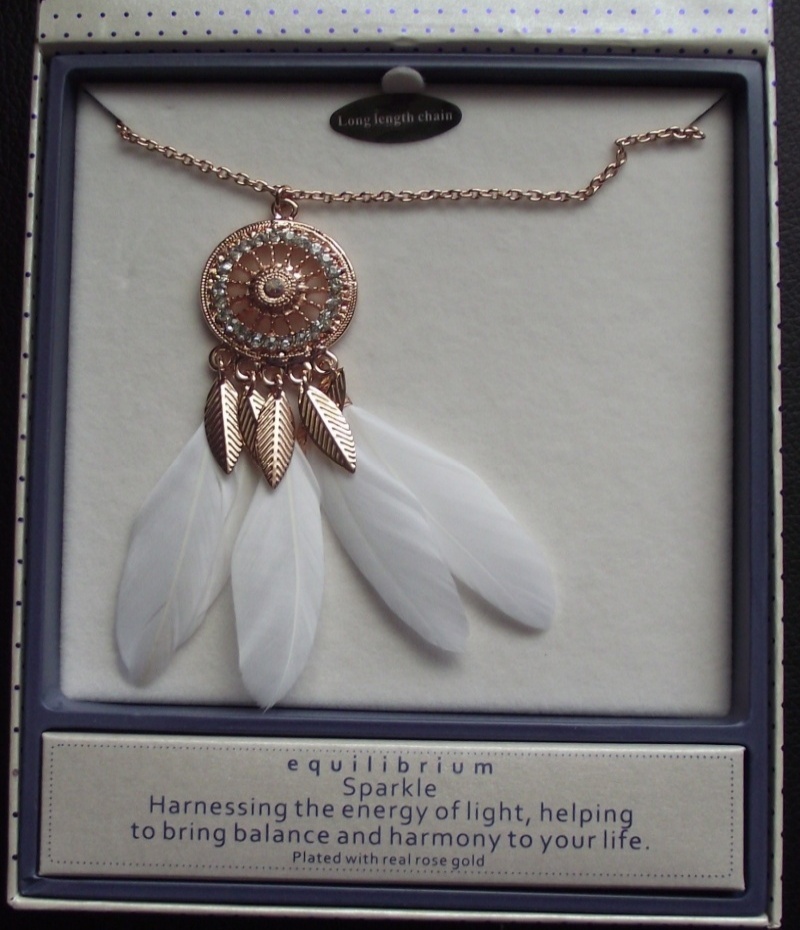 equilibrium Dreamcatcher Necklace White Feathers