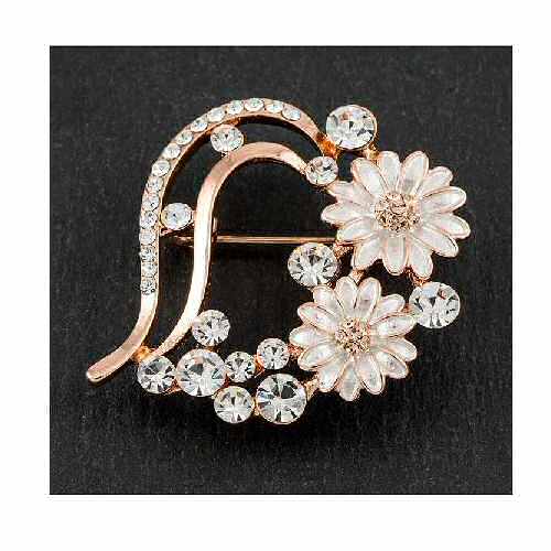 equilibrium rose gold plated Daisy Heart Brooch
