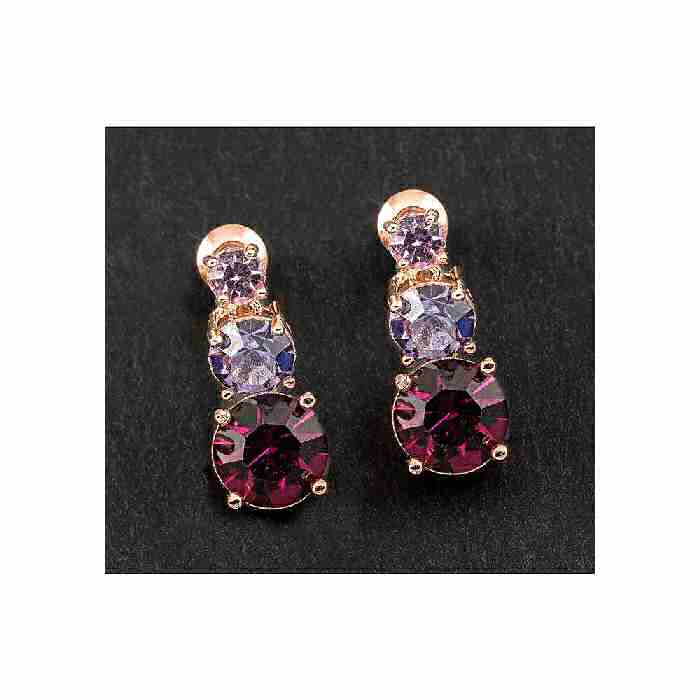 equilibrium Glamour Collection Earrings Triple Purple Sparkle