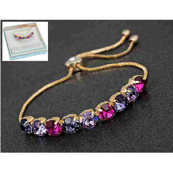 equilibrium Glamour Collection Friendship Bracelet Purple Pink Sparkle