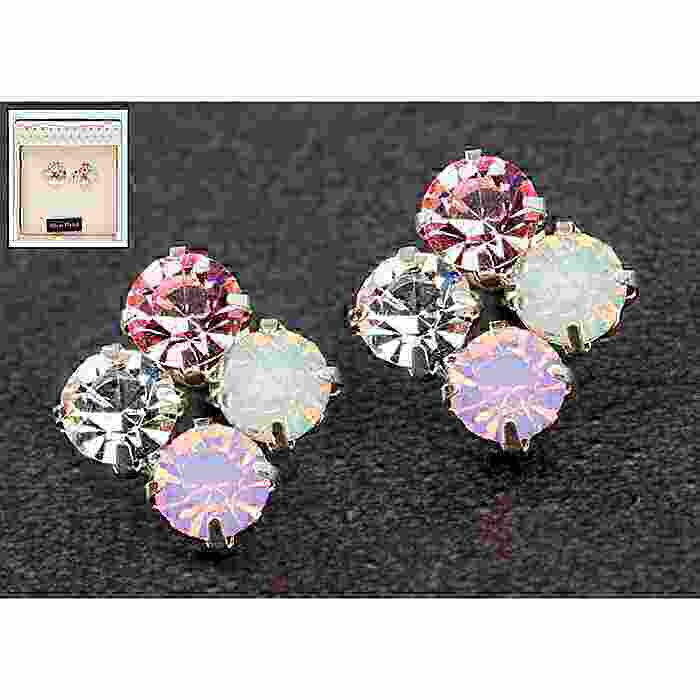 equilibrium Glamour Collection Earrings Pink Sparkle