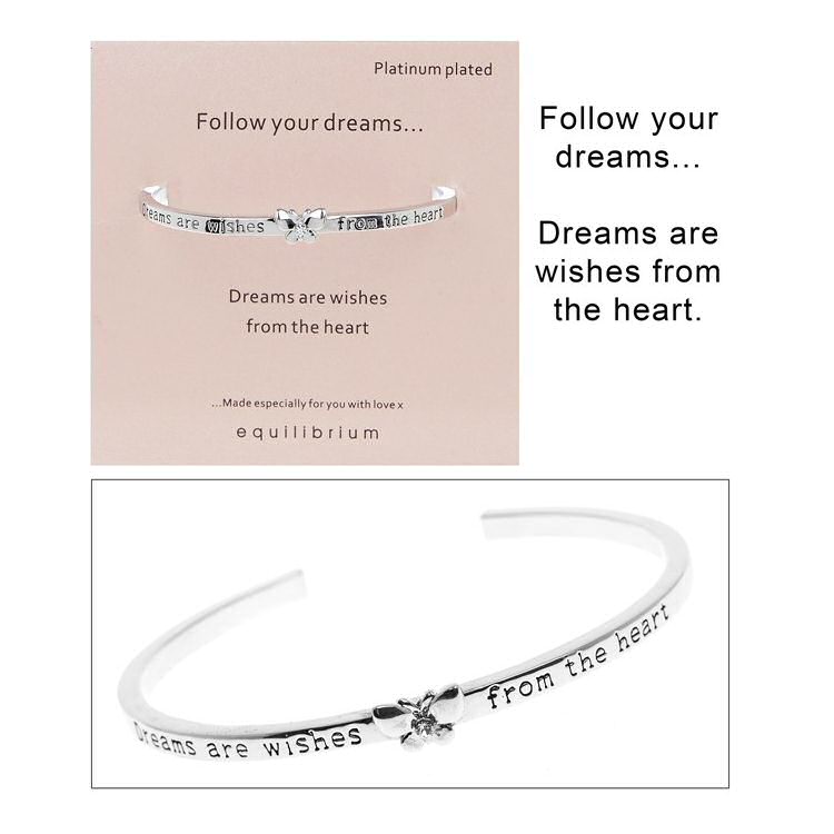 equilibrium Open Bangle Follow your Dreams