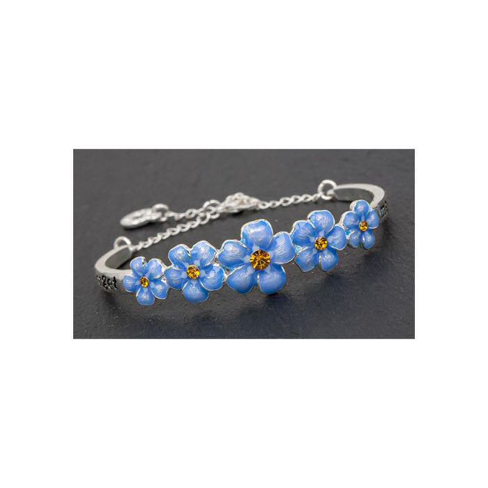 equilibrium Bangle Bracelet Forget Me Not Flowers Blue