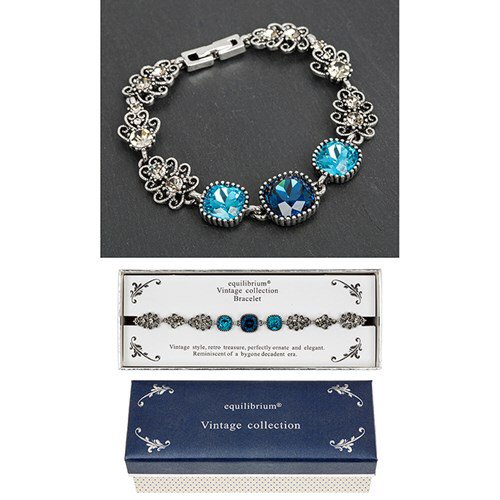 equilibrium Vintage Collection Sapphire Blue Square Bracelet