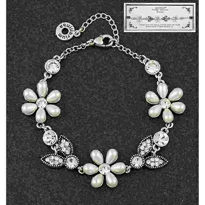 equilibrium Vintage Collection Pearl Flower Bracelet
