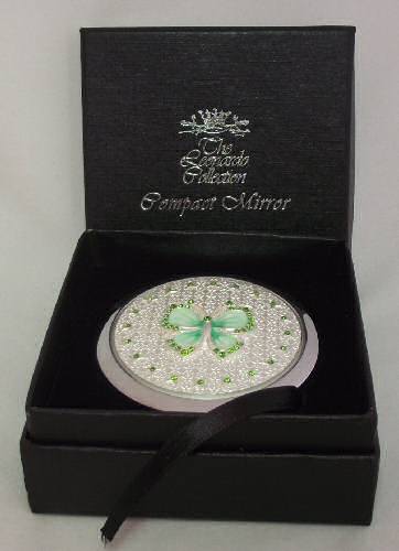 Beauty and Personal Care Compact Handbag Mirror Diamante Butterfly Design