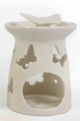 Ceramic Oil Burner Butterfly with cut-out butterflies